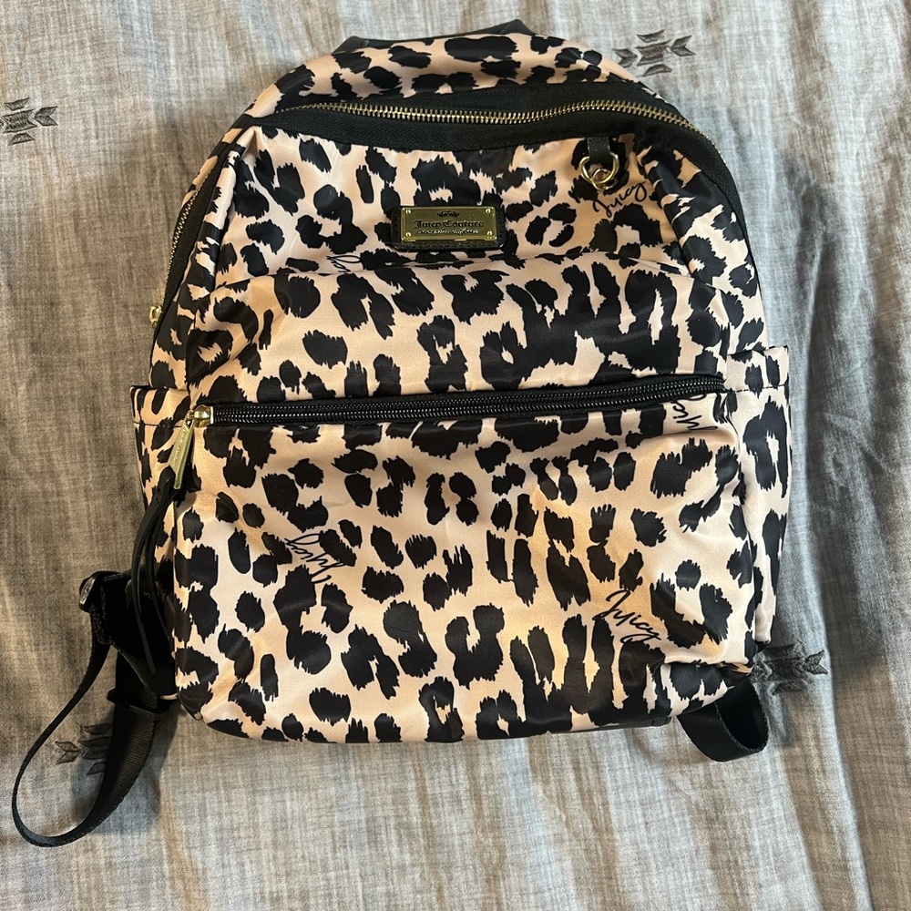 Juicy Couture mini cheetah print backpack!